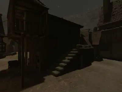 Medieval Town Detail Environment  Low-poly 3D model