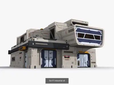 24 Sci-Fi Industrial Collection 3D Model Pack