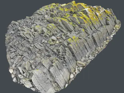 3d scanned rock cliff R 3D model