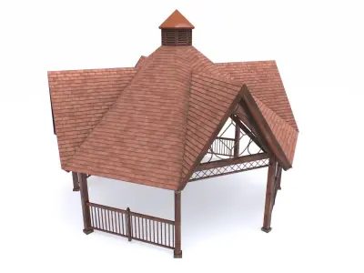 Park Pavilion Shelter Low-poly 3D model
