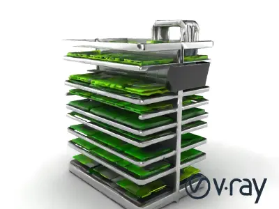 Vertical Urban Farming Silo model pack Low-poly 3D model