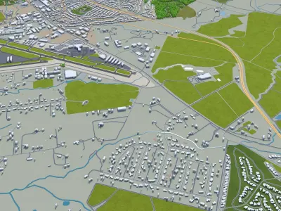 San Luis Obispo California USA 20km Low-poly 3D model