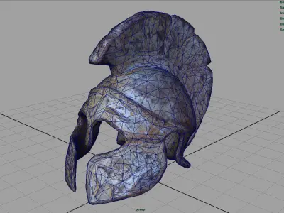 Greek Helmet Low-poly 3D model