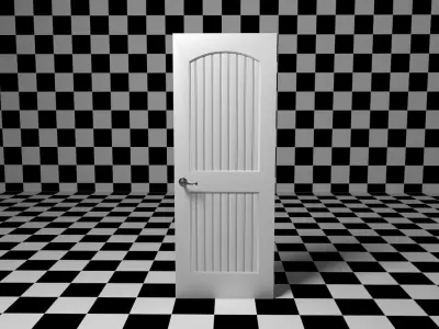 Interior Door 2 Panel ArchTop Beaded 3D model