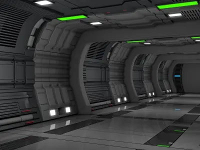 Sci Fi Corridor 3D model 107