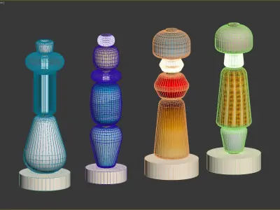 Colorful blown-glass totems by Luca Nichetto 3D model