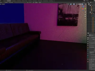 Living Room Low Poly Low-poly 3D model