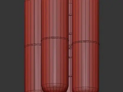 Charlotte glass pendant light - gold 3D model