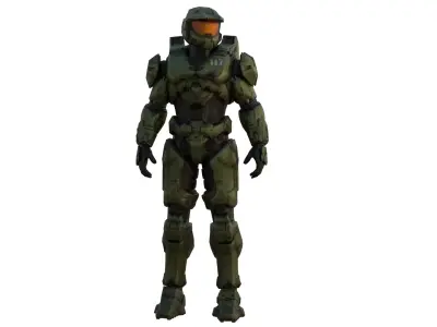 Highly Detailed Master Chief 3D Model Realistic Spartan Armor Low-poly 3D model