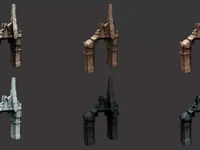 Stylized Stone Ruins  Low-poly 3D model