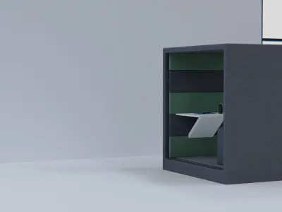 Personal office workspace 3D model