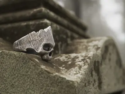 Ring Wooden Skull  3D print model