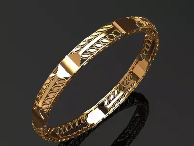 1265 Panel-Link Lattice Bangle 8gm 3D print model