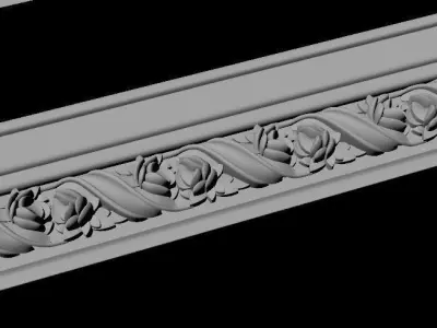 baguette decorative crown moulding 3D model