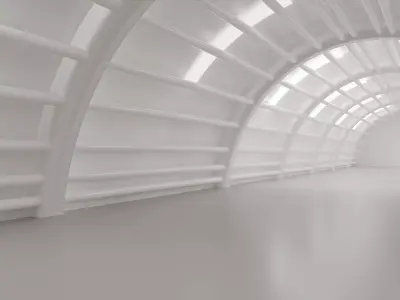 Minimal Sci Fi Arched Tunnel Corridor Environment 3D model