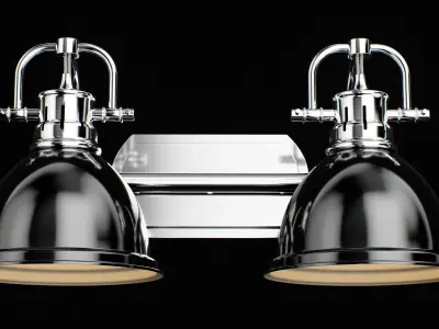  Golden Lighting 3602 BA2 Chrome Black 3D model