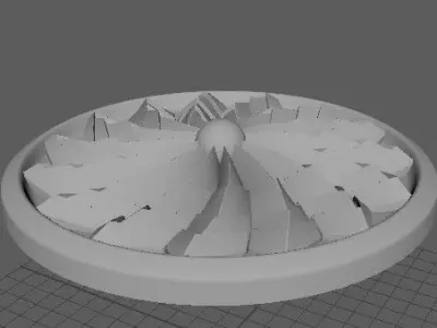 rosette circular medallion 3D model buy