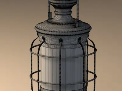 Old brass lantern 3D model