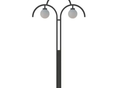 Irises light pole Low-poly 3D model