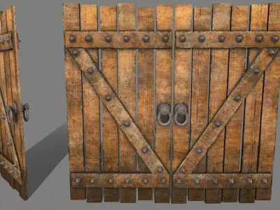 Medieval Door  Low-poly 3D model