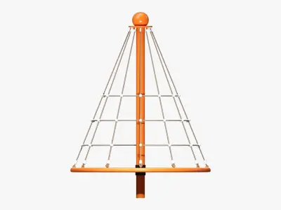 Playground carousel with rope climber  3D model