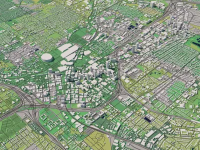 Atlanta Georgia USA 25x25km 3D City Map 3D model