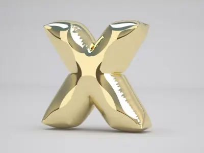 X Balloon Gold 3D model