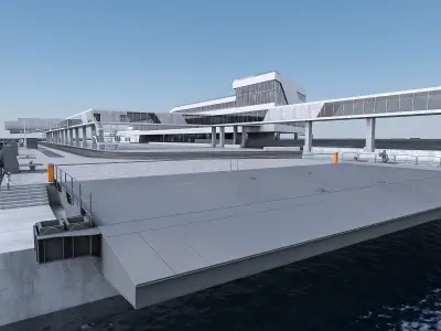 Port Terminal Low-poly 3D model