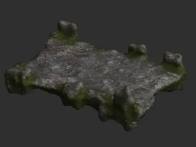 Stone Bridge - Moss Low-poly 3D model