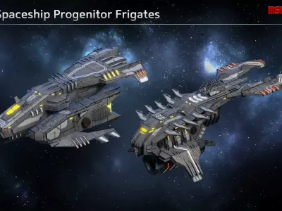 Spaceship Progenitor Frigates Low-poly 3D model