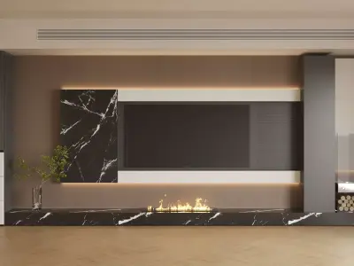 TV background wall 3D model