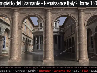 Tempietto del Bramante  Renaissance Italy 1502 3D model