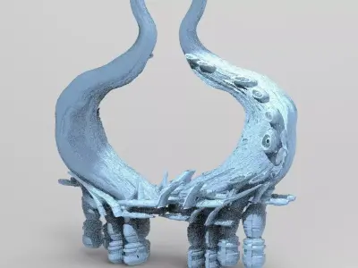 asteroid moon Horns 3D model