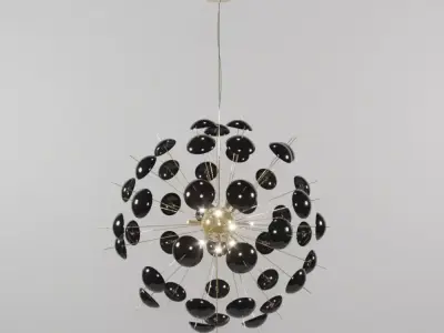 Gold Black Hanging Pendant Light 3D Model 3D model
