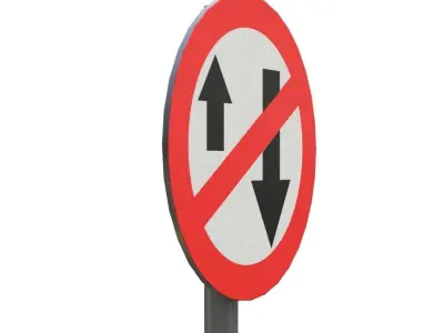 One way SignBoard Low-poly 3D model