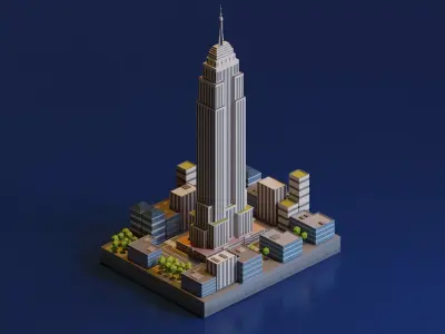 Empire State Building Low-poly 3D model