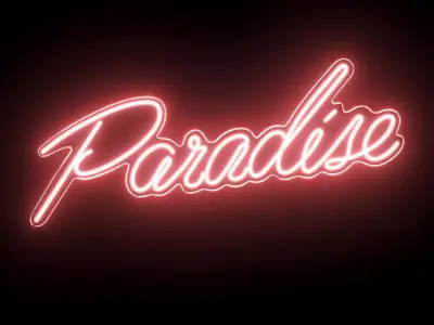 Paradise Neon Sign 3D model