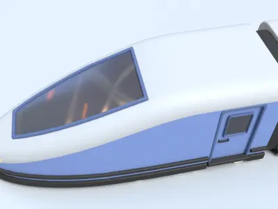 Electric locomotive Train Cartoon Low-poly 3D model