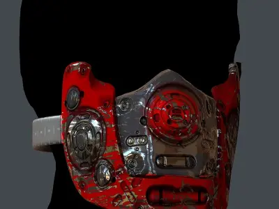 Gas mask helmet 3d model scifi Low-poly  Low-poly 3D model 481
