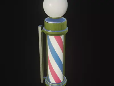 Pole Post barber 3D model
