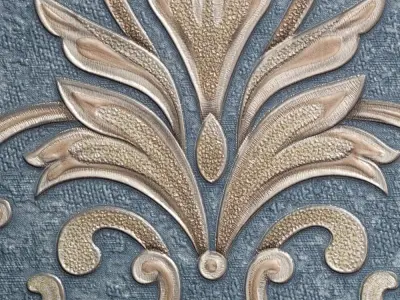 Powder Blue Baroque Damask Wallpaper  Texture