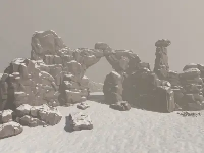 Godot Cliffs and Rocks Asset Pack 1 Low-poly 3D model