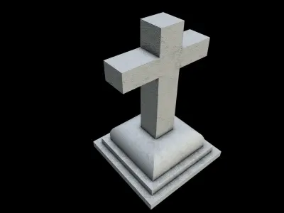 MEMORIAL CEMETERY CROSS Free low-poly 3D model