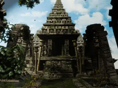 Temple Asset Pack  3D model Low-poly 3D model