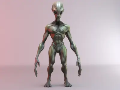 Alpha Grey Alien Sci-Fi Humanoid Creature 3D Model 3D model