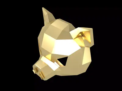 Lowpoly Pig Mask V1 005 Low-poly 3D model