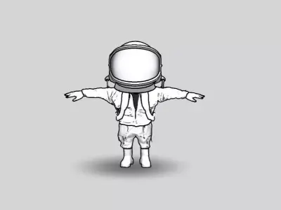 Astronaut Low-poly 3D model purchase