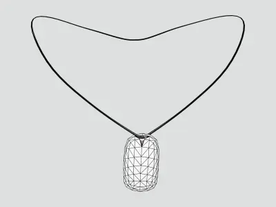 Army Tag Necklace Low-poly 3D model