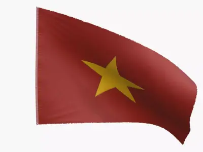North Vietnam Flag Low-poly 3D model