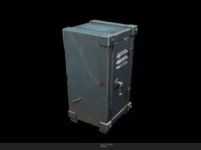 Stylized Metal Locker Game Ready - AI Low-poly 3D model